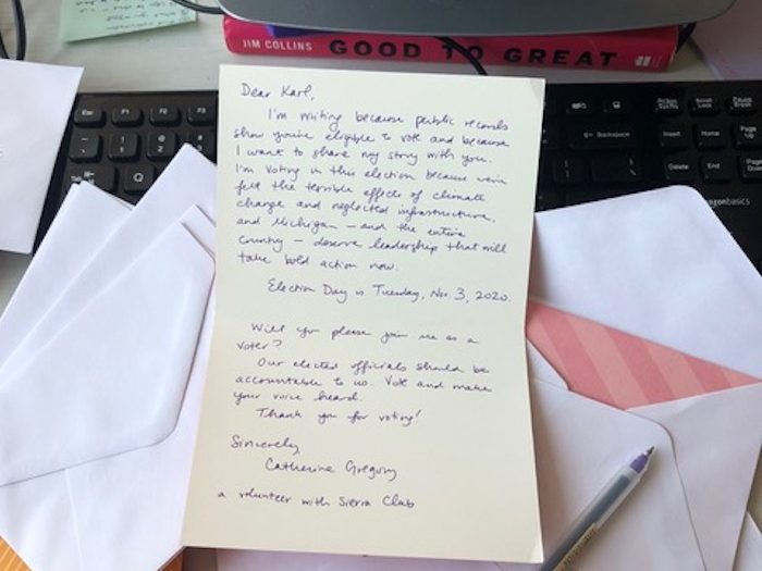 a handwritten letter used as a way to focus and relieve stress