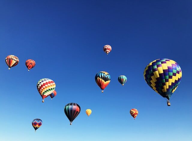 hot air balloons soaring over portland oregon