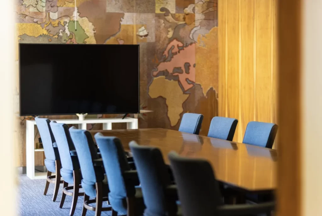 Vida's vintage themed conference room