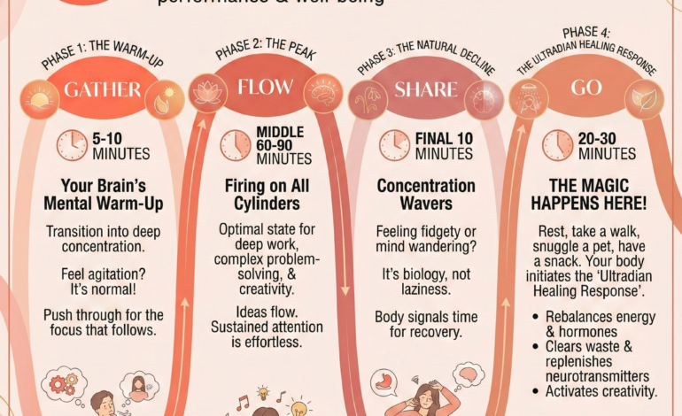 An infographic for the Ultradian Rhythm