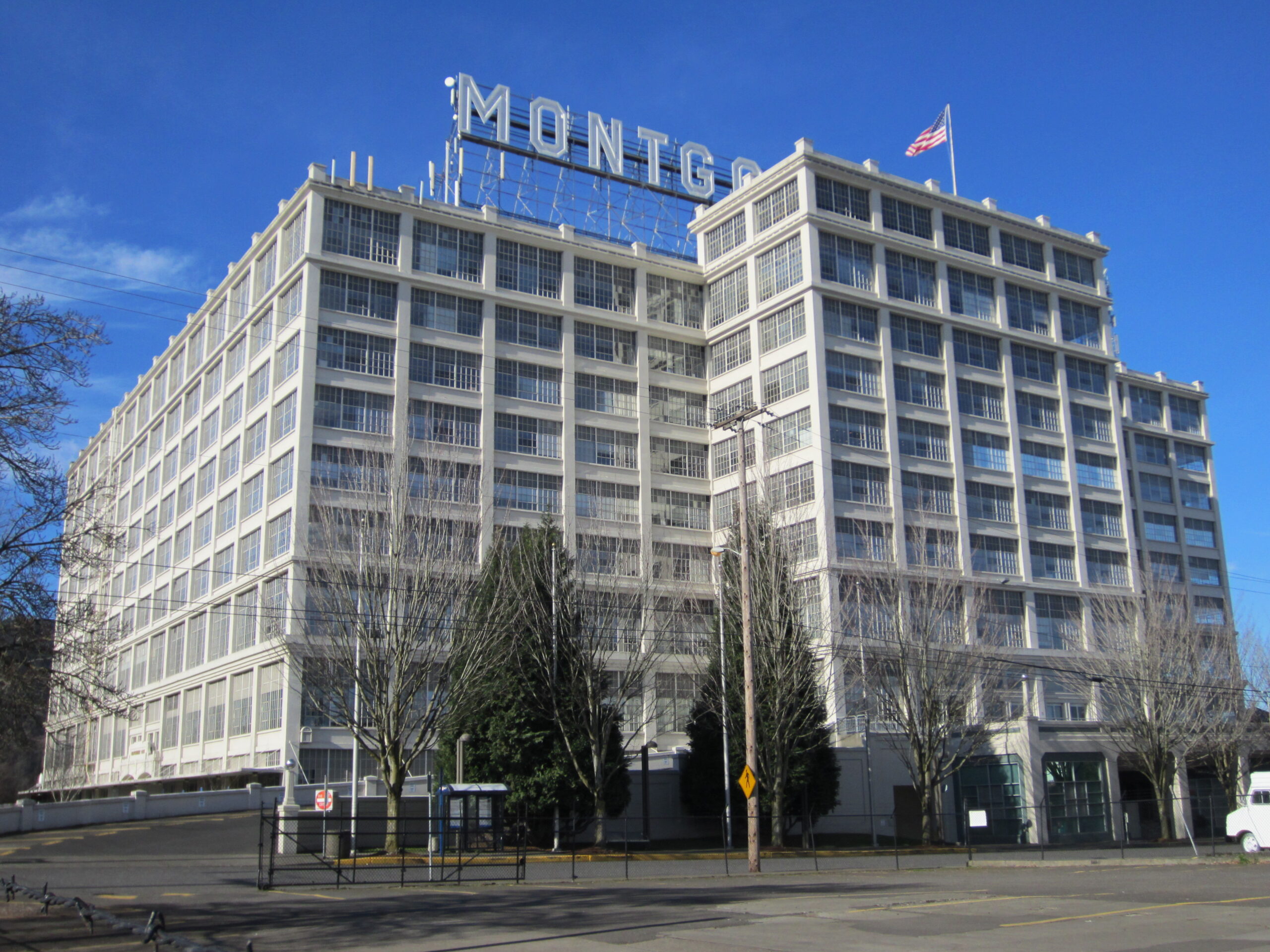 The front of the Montgomery Park building