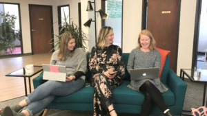 Women entrepreneurs coworking together at VIDA Coworking in Portland, Oregon
